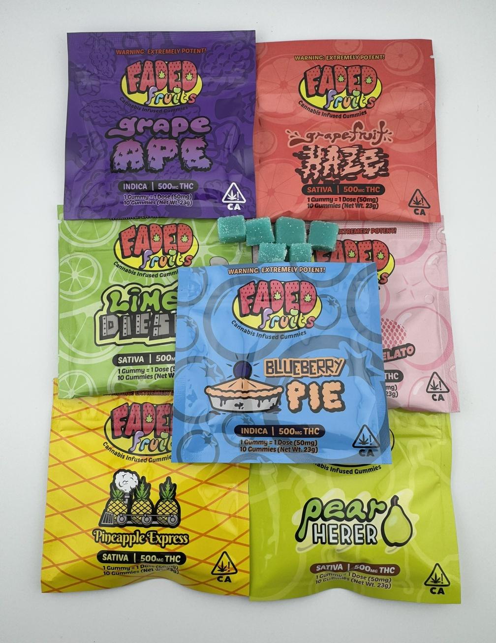 Faded Fruits 500mg THC Gummies